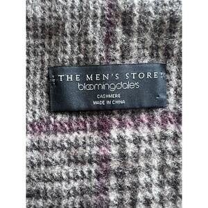 🧣 Bloomingdale’s Men’s 100% Cashmere Multi-Coloured Plaid Beige & Red Scarf